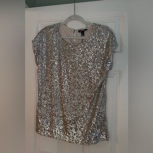 NWT Cable & Gauge Gold Sequin Short Sleeve Tee XL